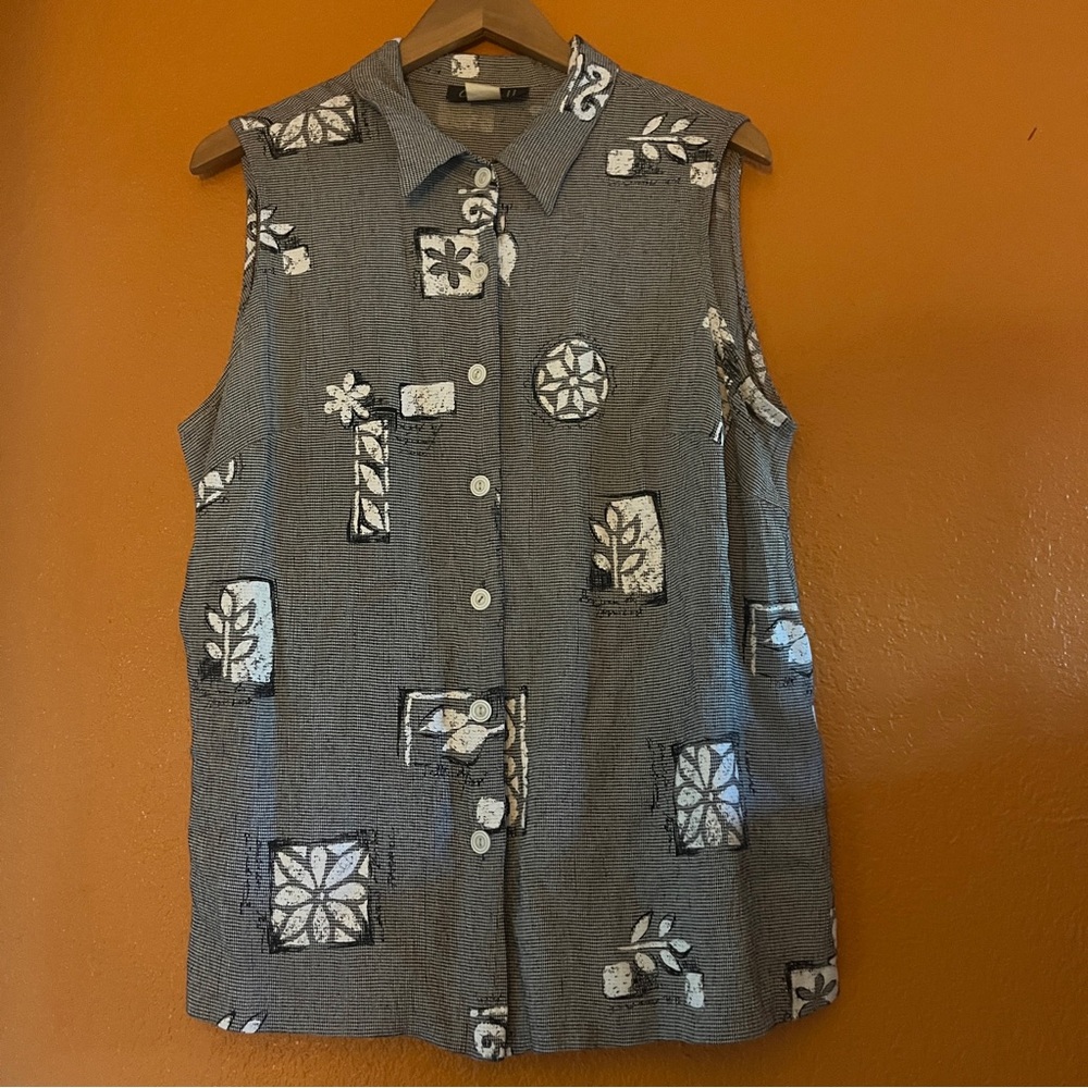 Vintage Cattrell Sleeveless Checkered Top